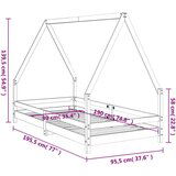  Za dječji krevet bijeli 90 x 190 cm od masivne borovine | shoptok.hr