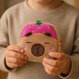 Plush Wallet with Keychain Capybara Strawberry Pink 9.5 x 8 cm | Shoptok.si