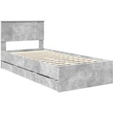  Krevetna konstrukcija s ladicama Betonski sivi 90 x 190 cm | shoptok.hr