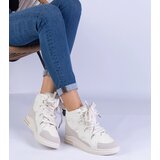 Gemre White women's sneakers with thick laces Gralina | Shoptok.si