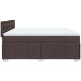  Krevet s oprugama i madracem tamnosmeđi 200x200 cm od tkanine | shoptok.hr