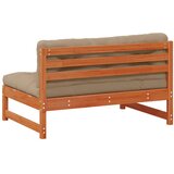 3 Komad Sekcionalna sofa Čvrsto borovo drvo Vosak Smeđa - Vosak smeđa bor srednja sofa | shoptok.hr