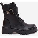 Boto Women's Workery Boots With Lining With Decorative Strap Black Ulivine | Shoptok.si