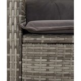  2-dijelni vrtni blagovaonski set s jastucima sivi od poliratana Siva 110 cm table length | shoptok.hr