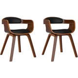 Maison Chic Jedilni stoli - Vzorci stoli 2 kosa črn ukrivljen les in umetno usnje A37, (22031901) | Shoptok.si
