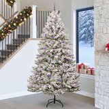 vidaXL Umjetno božićno drvce Zelena i bijela 270 cm PVC i metal | shoptok.hr