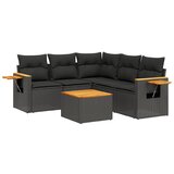  The Living Store Vrtna sedežna garnitura 6-delna z blazinami črna poli ratan - Vrtna Sedežna Garniture, (21450992) | Shoptok.si