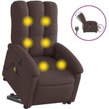  Električni masažni naslonjač na podizanje od tkanine tamnosmeđi | shoptok.hr