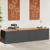  Vrtna kutija za pohranu crna 220x50x54 cm od poliratana i drva | Eponuda.com
