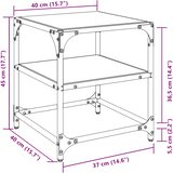  Stolići za kavu s crnim staklenim vrhom 2 kom 40x40x45 cm čelik | shoptok.hr
