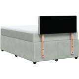 vidaXL Box spring postelja z vzmetnico svetlo siva 120x190 cm žamet | Shoptok.si