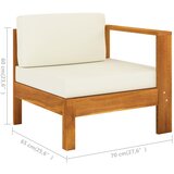  Vrtni set za sjedenje s jastucima, 7 dijelova, 100 x 60 cm, akacija | shoptok.hr