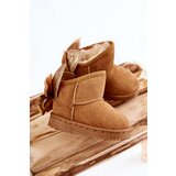 Boto Girls' Warm Snow Boots With Bows Camel Meriva | Shoptok.si