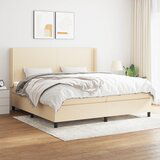 The Living Store Box spring postelja z vzmetnico krem 200x200 cm blago - Box Spring Postelja, (21512478) Cene