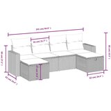  6-dijelni set vrtnih sofa s jastucima bež od poliratana | shoptok.hr