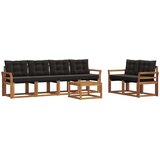  Set vanjskih sofa 7 kom. Prirodna i crna | shoptok.hr