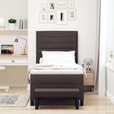  Postelja s škatlastim vzmetenjem z vzmetnico in klopjo temno rjava 90x200 cm tkanina, (22082844) | Shoptok.si