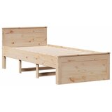  Okvir kreveta bez madraca s uzglavljem 75 x 190 cm od borovine | Eponuda.com
