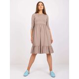 RUE PARIS Dress-RV-SK-7554.74P-dark beige | Shoptok.si