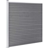  Set ograda pd WPC-a 3 kvadratne + 1 kosa 619 x 186 cm sivi | shoptok.hr