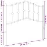  Metalno zamjensko uzglavlje crno 100 cm | shoptok.hr