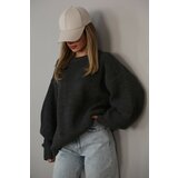 Madmext Sweater - Gray - Oversize Cene