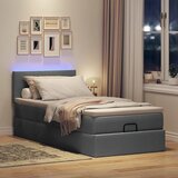  Otomanski krevet s madracem i LED tamnosivi 80x200cm tkanina | shoptok.hr