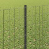 Euro ograda s postom 10 x 1,4 m Čelik premazan PVC-om Siva | Eponuda.com