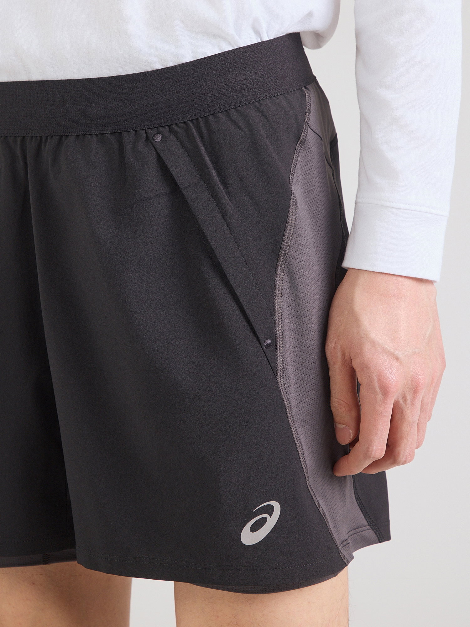 Asics Športne hlače 'Road' siva / črna | Shoptok.si