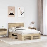  Krevetna konstrukcija s uzglavljem Sonoma hrast 120 x 200 cm | shoptok.hr