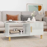  Stolić za kavu sjajni bijeli 90 x 50 x 40 cm konstruirano drvo | shoptok.hr