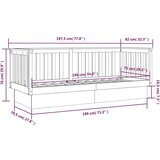  Dnevna postelja črna 75x190 cm trdna borovina, (20724262) | Shoptok.si