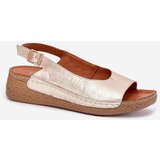 Maciejka Women's leather wedge sandals L7069 Gold | Shoptok.si