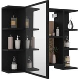 Kupaonski ormarić s ogledalom crni 80 x 20 5 x 64 cm od iverice | shoptok.hr