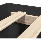 vidaXL Posteljni okvir črn 90x190 cm inženirski les, (21304816) | Shoptok.si