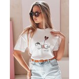 DStreet T-shirt damski oversize z pieskiem CUTE TAIL biały | ePonuda.com