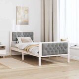  Konstrukcija postelje z vzglavjem Svetlo siva 90 x 190 cm, (5000084534) | Shoptok.si