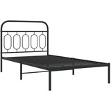  The Living Store Kovinski posteljni okvir z vzglavjem črn 107x203 cm - Posteljni Okvir, (21529483) | Shoptok.si