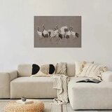  Plakat - Crane Dance - light bird silhouettes on a warm-gray textured background 42x29.7 Bez okvira | shoptok.hr