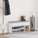  Klupa za cipele bijela 102x30,5x45 cm izrađeno drvo | shoptok.hr