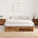  Postelja z prostorom za shranjevanje Stari les 200x200 cm, (22052950) | Shoptok.si