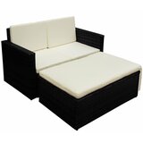 The Living Store Vrtna sedežna garnitura z blazinami 2-delna poli ratan črna - Komplet Vrtnih Kavčev, (21426508) | Shoptok.si
