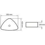 vidaXL Umivalnik Trikoten Bela Keramika 50,5x41x12 cm | Shoptok.si