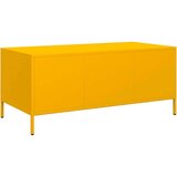 vidaXL Klubska mizica gorčično rumena 101,5x50x43,5 cm valjano jeklo | Shoptok.si