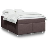 vidaXL Box spring postelja z vzmetnico temno rjava 140x200 cm blago | Shoptok.si