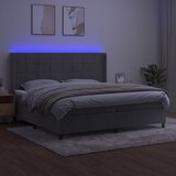  box spring s madracem LED svjetlosivi 200x200 cm baršun | shoptok.hr
