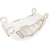 MeowBaby Velik Dream Rocker iz naravnega lesa s sivo blazino, (21625981) | Shoptok.si