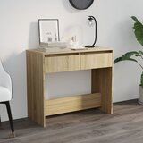 Maison Chic konzolna miza - miza ob steni sonoma hrast 89x41x76,5 cm jeklo, (21785751) | Shoptok.si