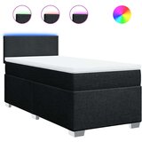 vidaXL Box spring postelja z vzmetnico črn 90x190 cm blago | Shoptok.si