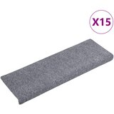 Prostirke za stepenice samoljepljive 15 kom 65x21x4 cm svijetlo sive pravokutne rubove | shoptok.hr